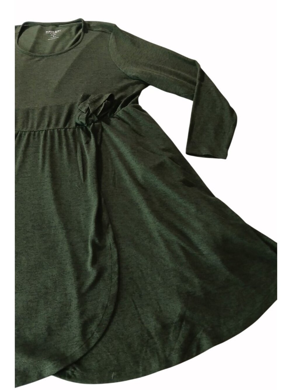 Torrid Super Soft Plush Hacci Knit Faux Wrap Dress Size 3X 3 Green Knee Length - Picture 9 of 16